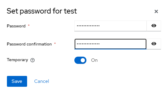 Configuring a temporary/permanent password
